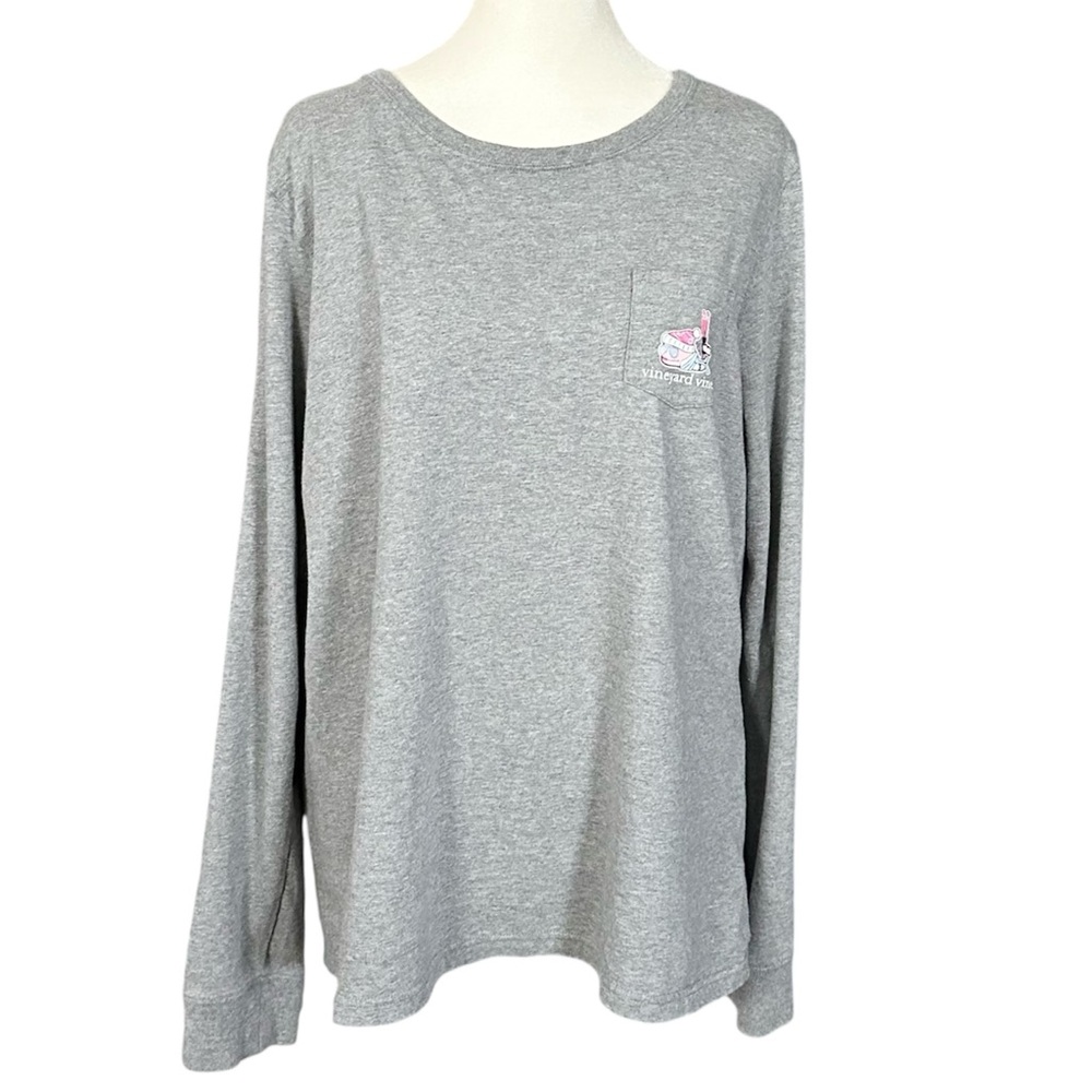 Vineyard Vines Apres Ski Whale Winter Long Sleeve T-Shirt Size XL